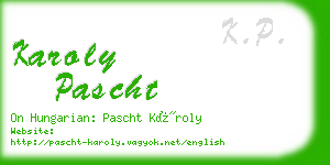 karoly pascht business card